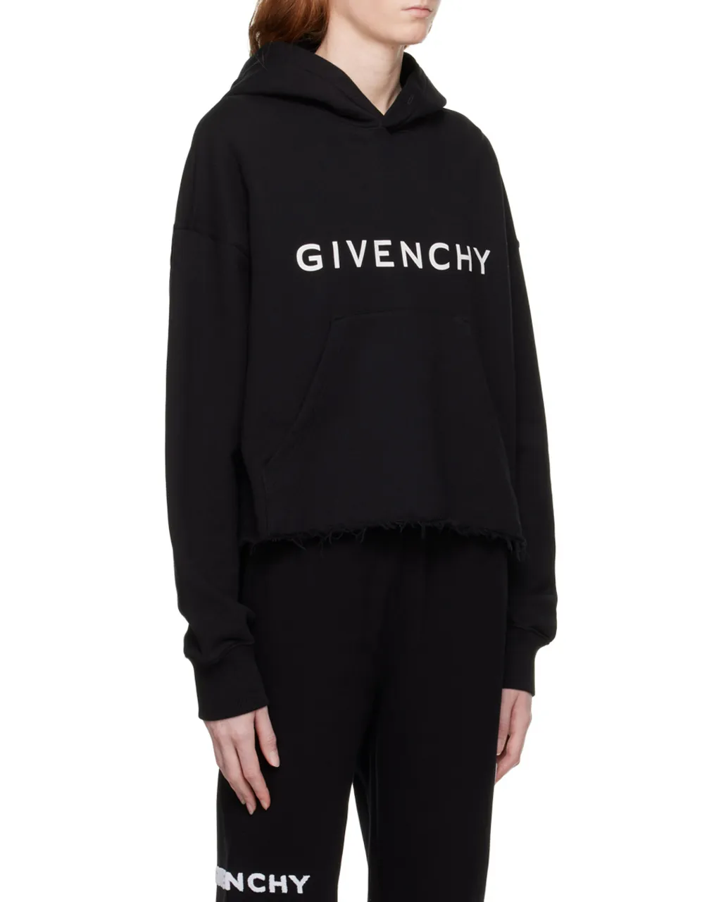 Givenchy Logo Printed Cropped Hoodie