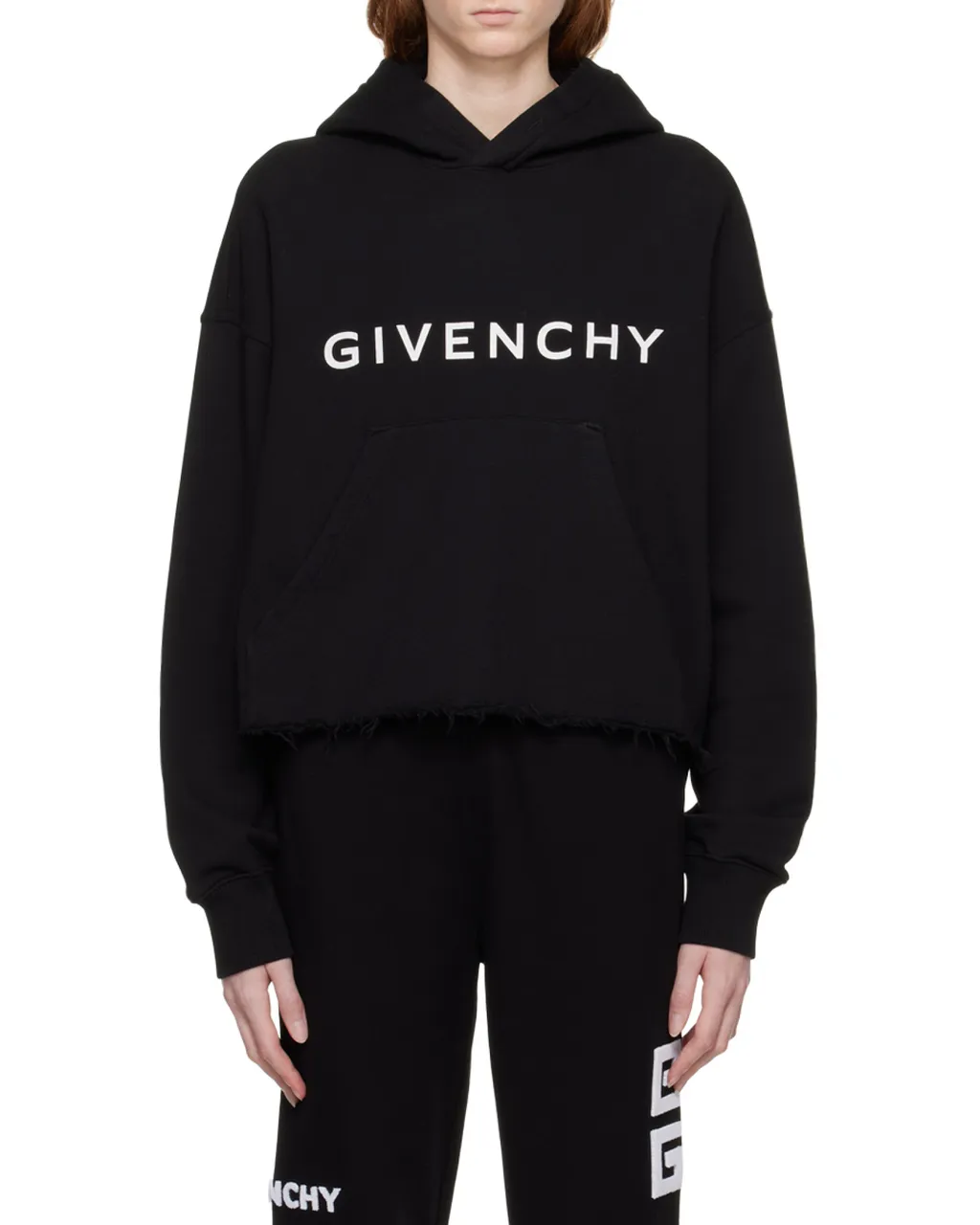 Givenchy Logo Printed Cropped Hoodie