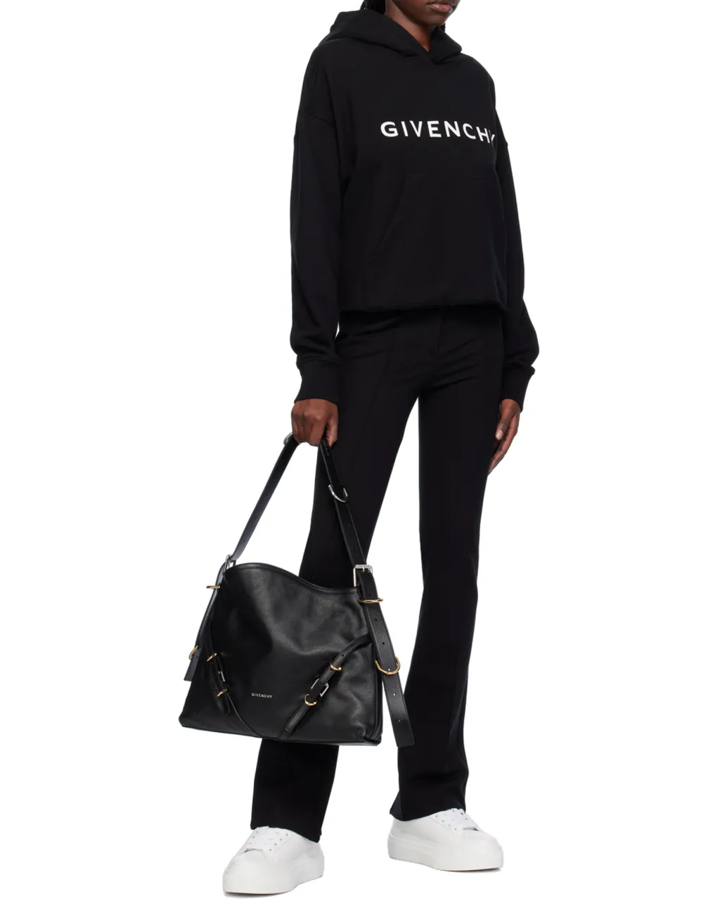 Givenchy Logo Printed Cropped Hoodie