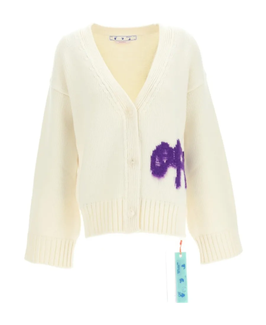 Logo-Intarsia Knit Cardigan