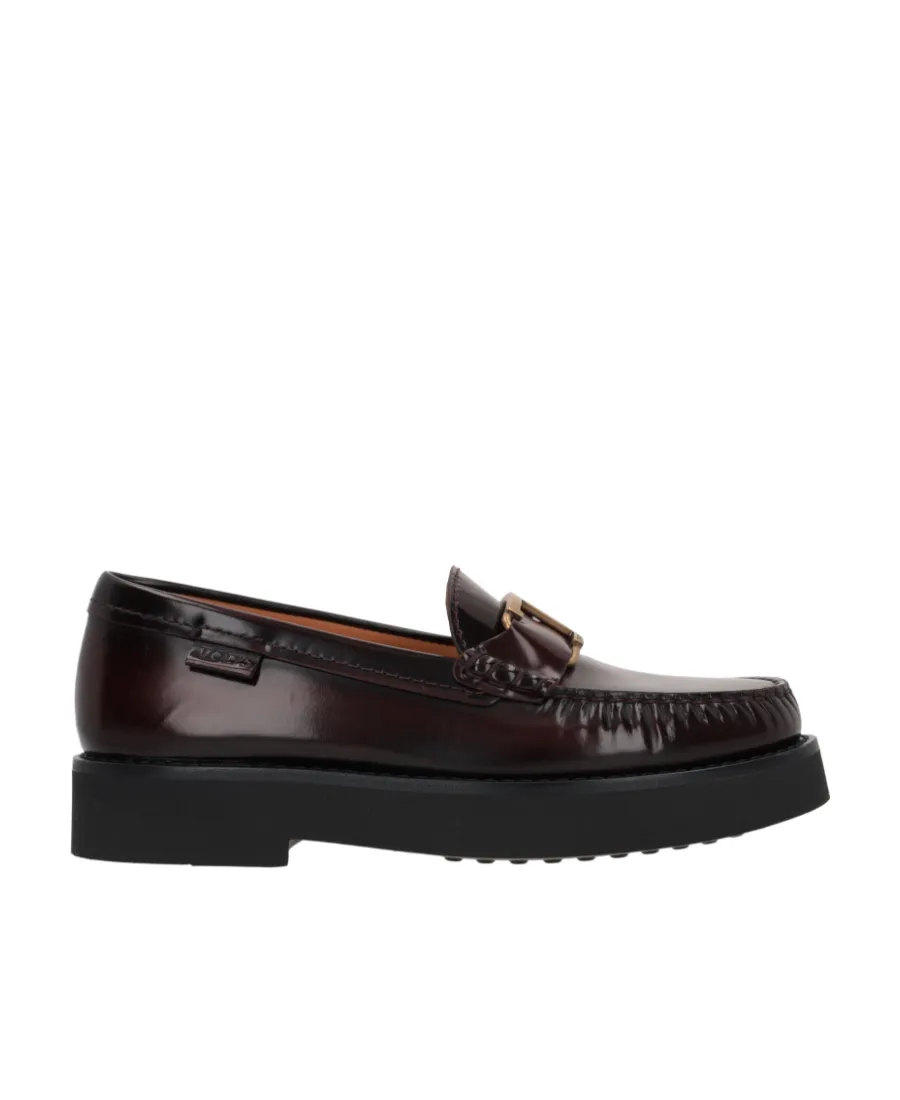 Tod's Logo Plaque Round Toe Loafers