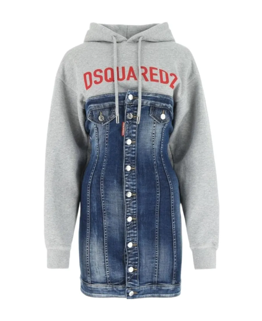 Dsquared2 Panelled Drawstring Hoodie Dress