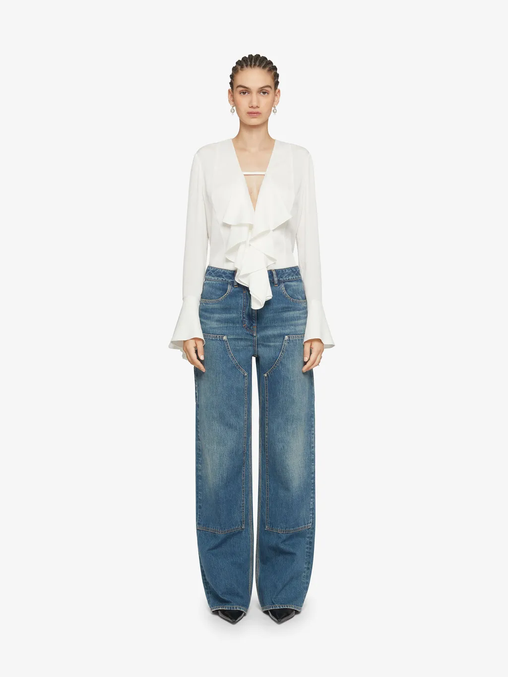 Givenchy 4G Pattern Ruffled Blouse