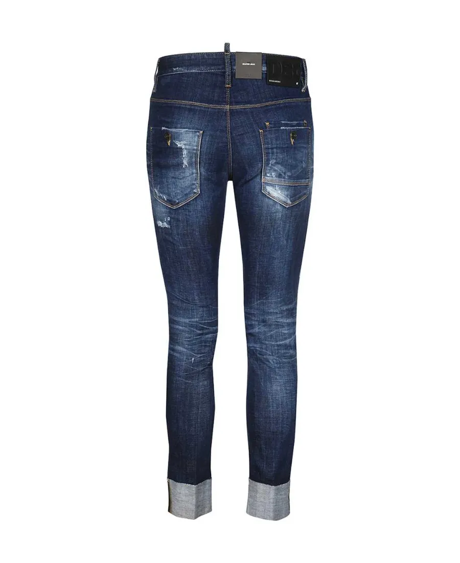 Dsquared2 Distressed Logo-Patch Cropped Jeans
