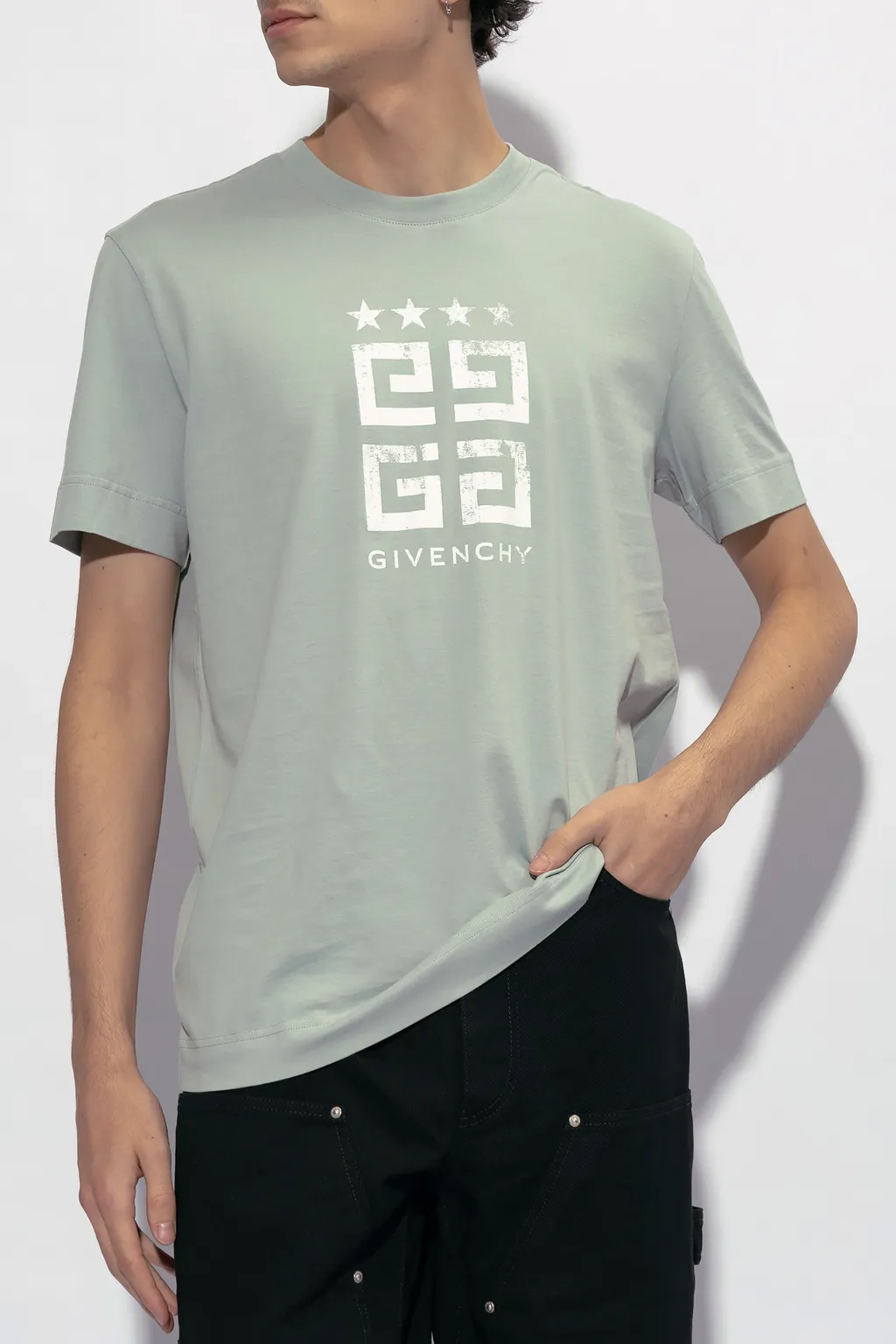 Givenchy Faded 4G Logo Printed Crewneck T-Shirt