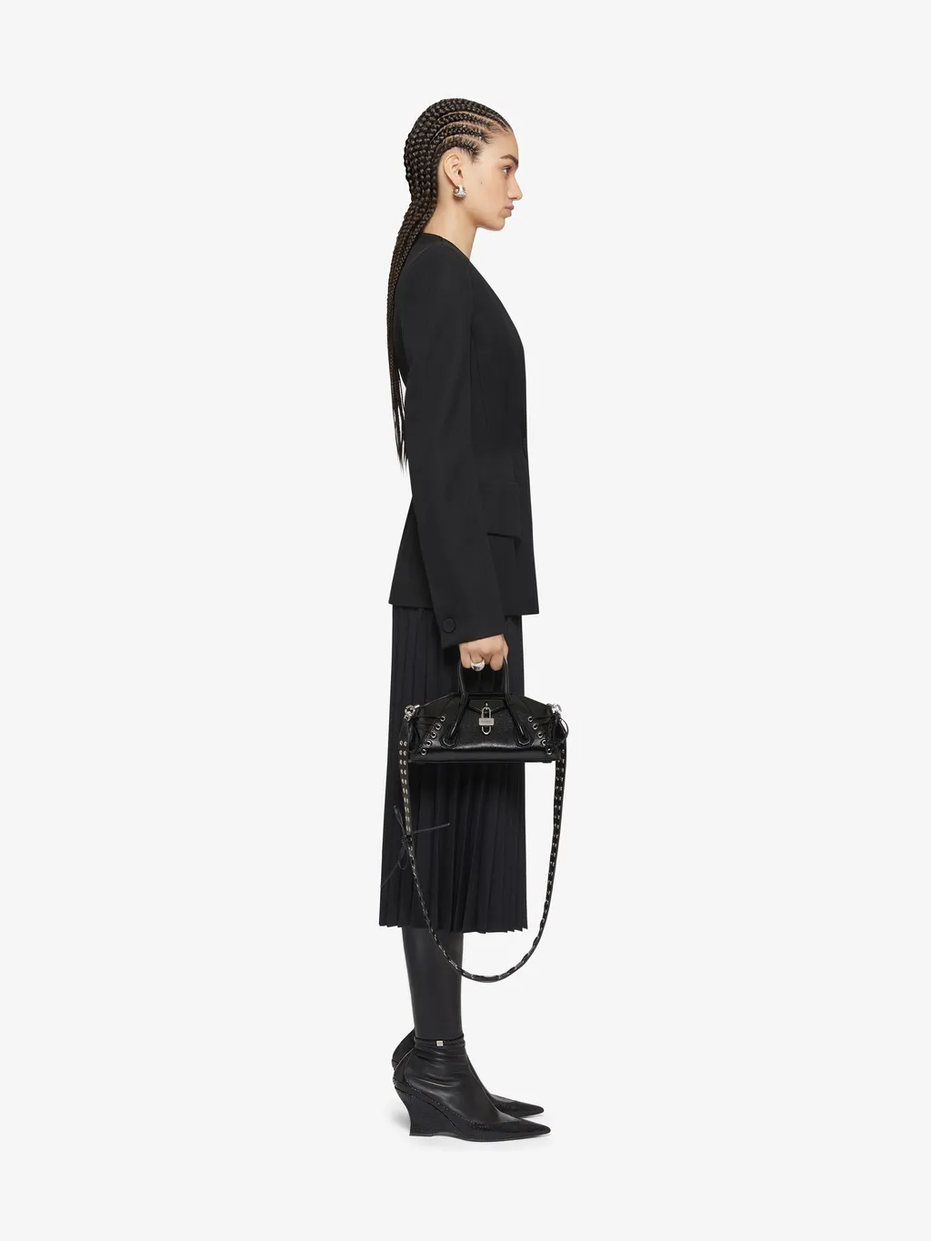 Givenchy 4G Plaque Pleated Midi Skirt
