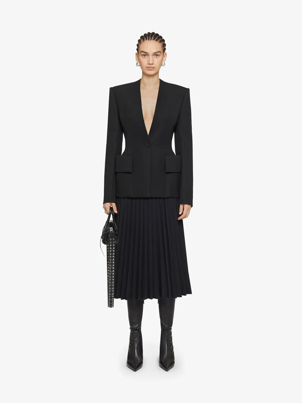Givenchy 4G Plaque Pleated Midi Skirt
