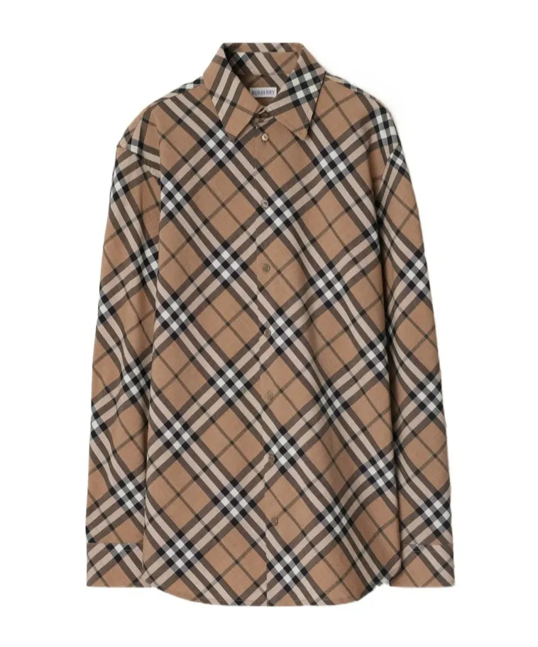 Burberry Long Sleeved Buttned Checked Shirt