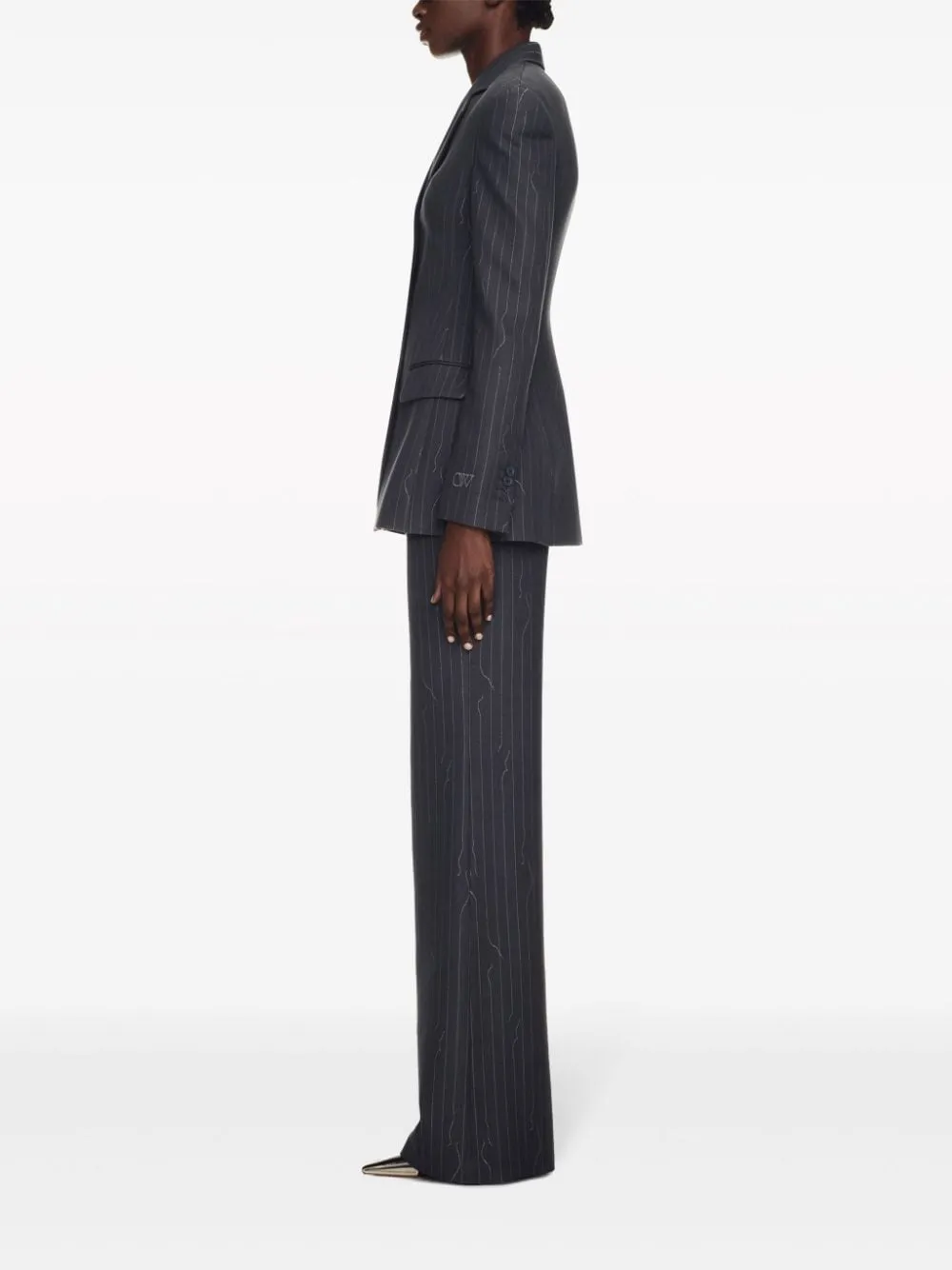 Off-White Single-Breasted Long-Sleeved Blazer
