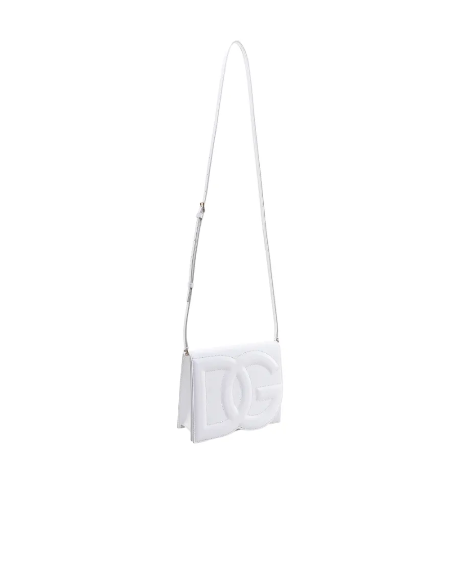 Dolce & Gabbana Logo Embossed Foldover Top Crossbody Bag