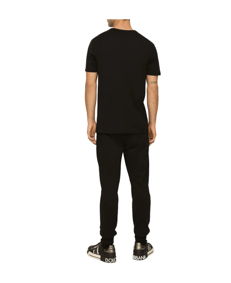 Dolce & Gabbana Logo Patch V-Neck T-Shirt