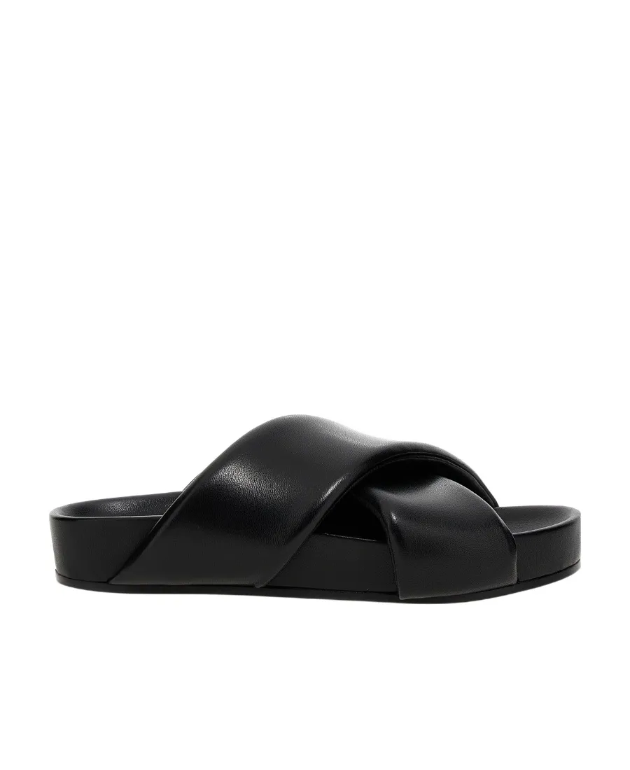 Jil Sander Crossover-Strap Padded Sandals