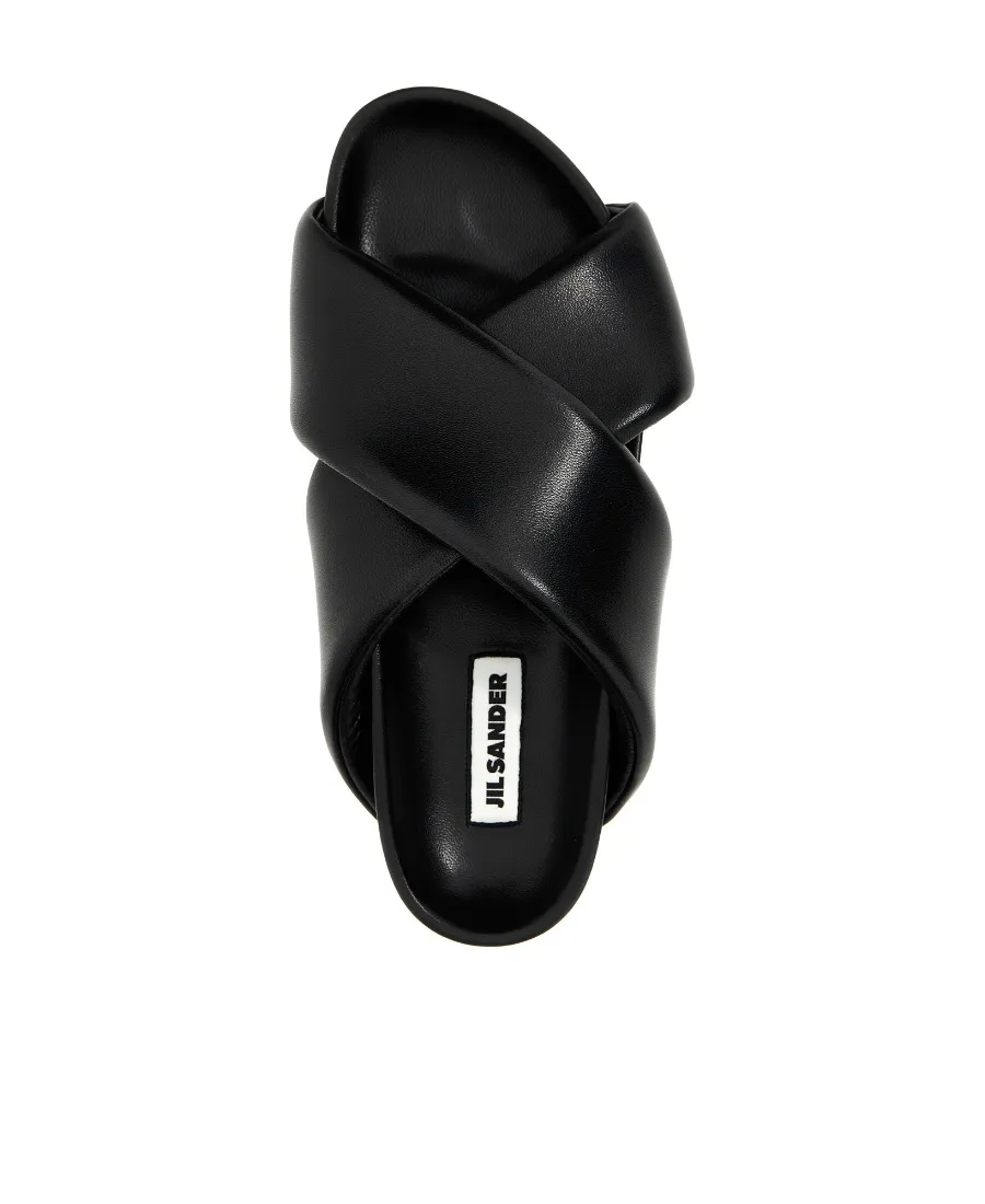 Jil Sander Crossover-Strap Padded Sandals