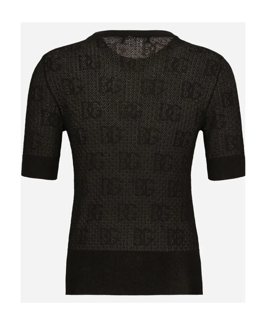 Dolce & Gabbana All-Over Dg Jacquard Short-Sleeved Top