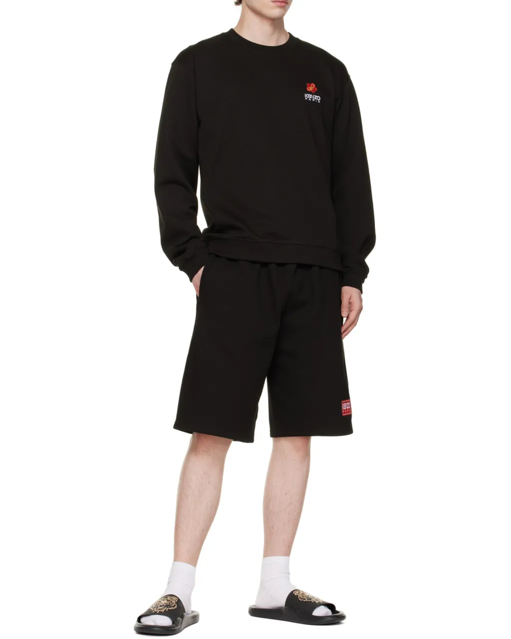 Kenzo Boke Flower Crest Logo Embroidered Sweatshirt