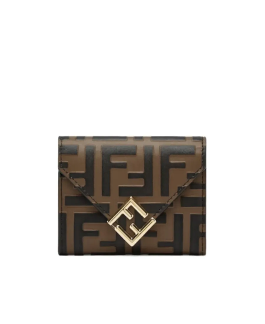 Fendi Ff Monogrammed Tri-Fold Wallet