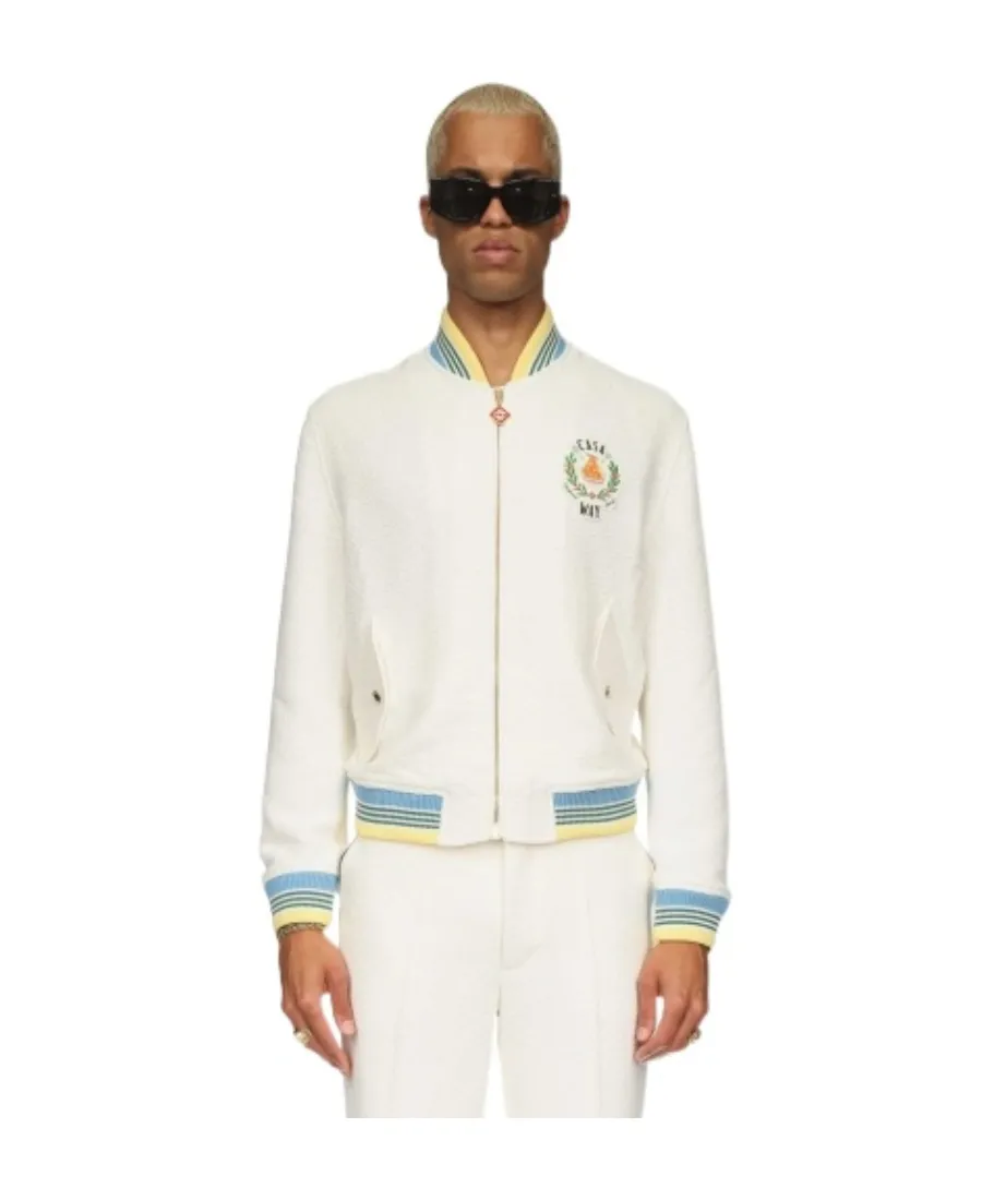 Casablanca Trophy Orange Zipped Bomber Jacket