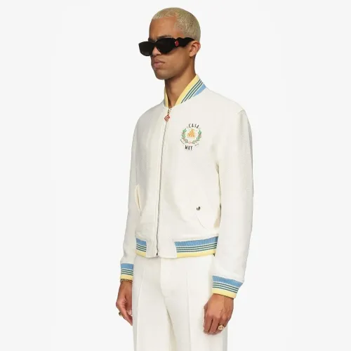Casablanca Trophy Orange Zipped Bomber Jacket