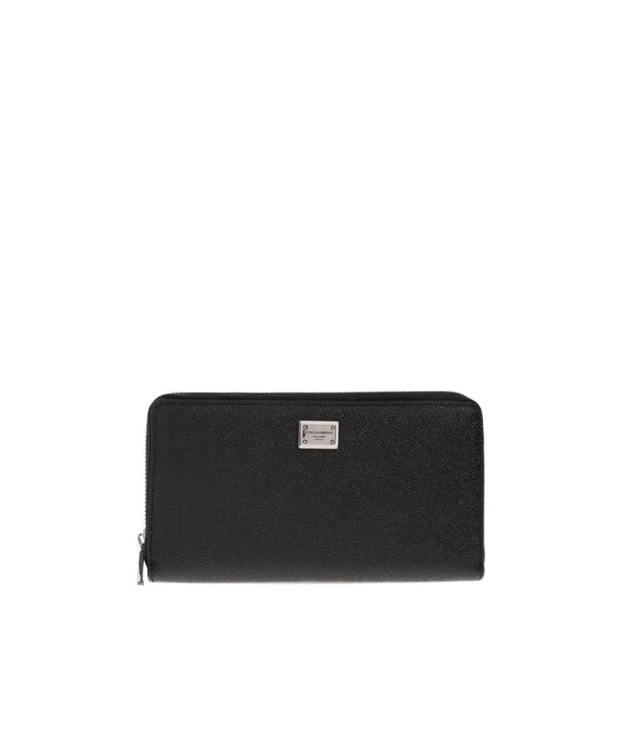 Dolce & Gabbana Branded Plate Zip-Around Wallet