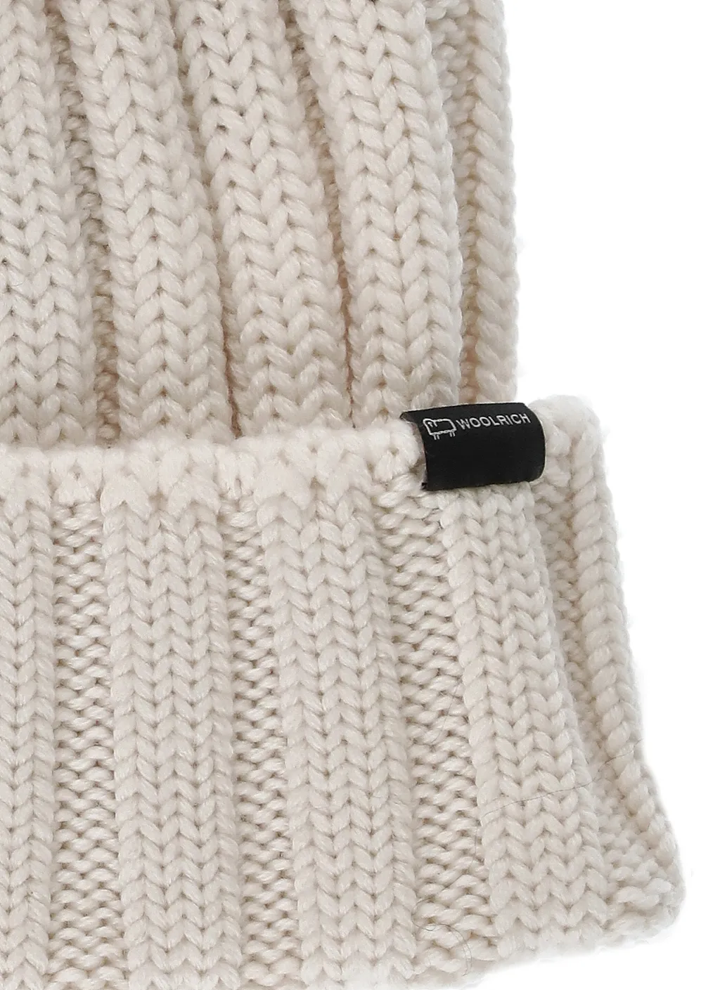 Woolrich Logo Patch Pompom Detailed Beanie