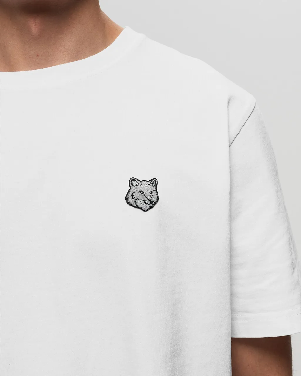 Maison Kitsun Fox Head Patch Crewneck T-Shirt