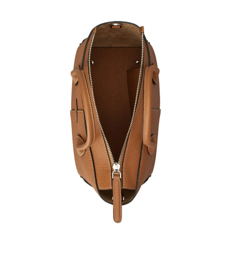 Tod's Logo Embossed Zipped Small Tote Bag