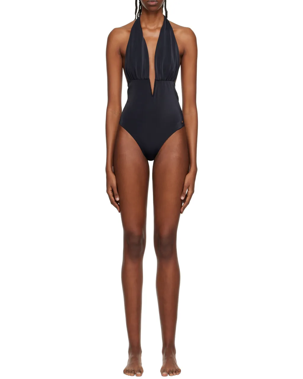 Tom Ford Logo Detailed V-Neck Swimsuit