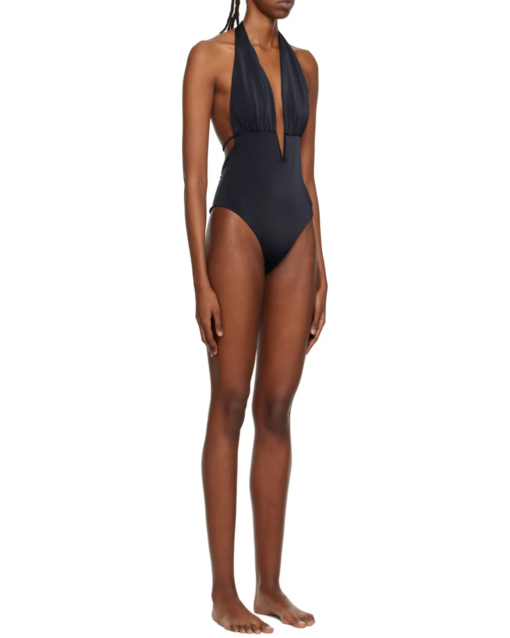 Tom Ford Logo Detailed V-Neck Swimsuit