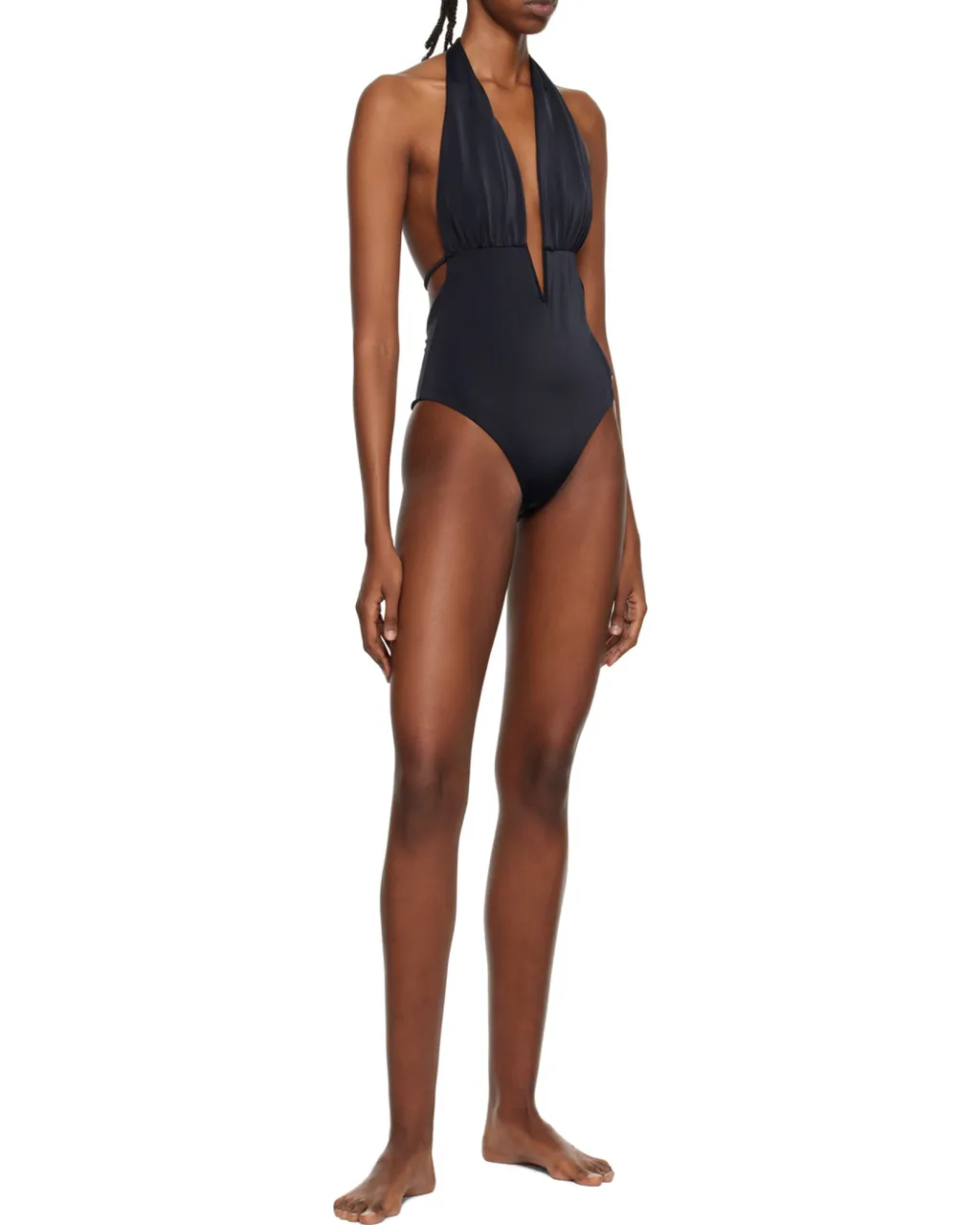 Tom Ford Logo Detailed V-Neck Swimsuit