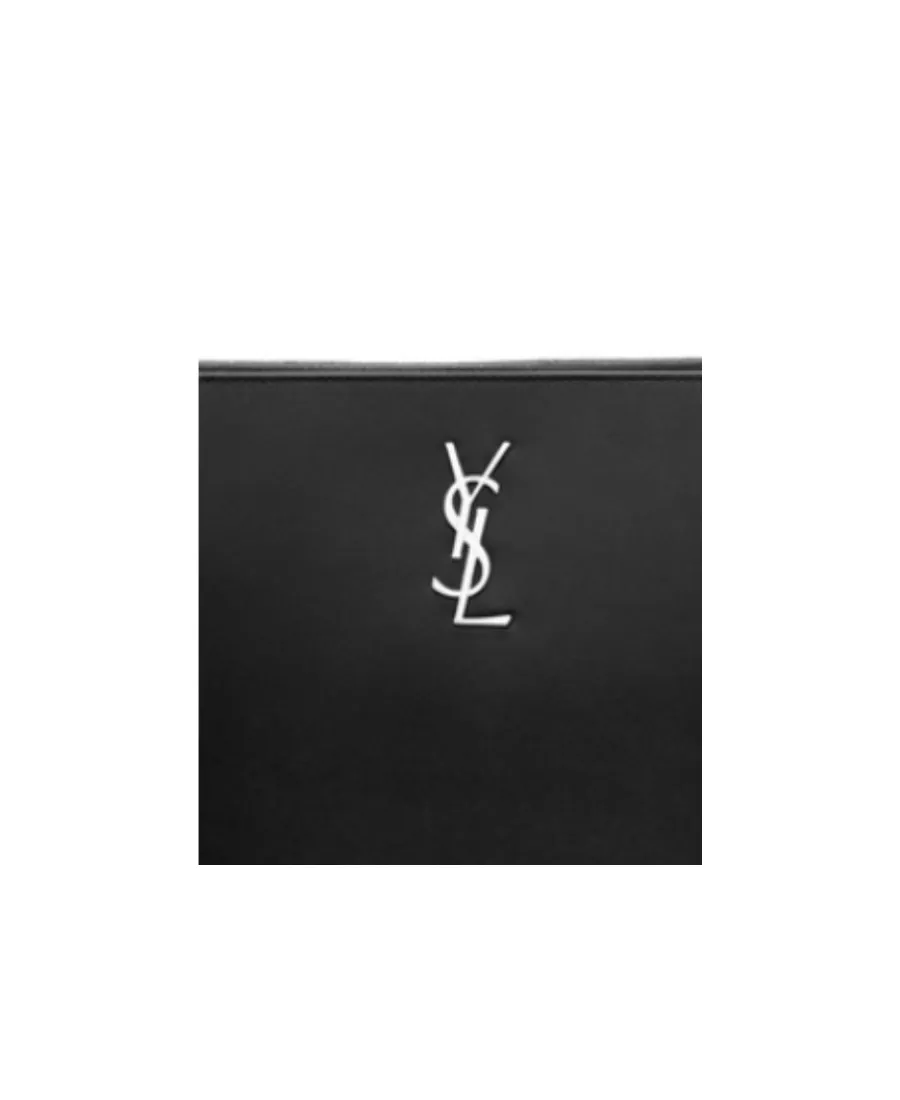 Saint Laurent Logo Plaque Zipped Clutch Bag