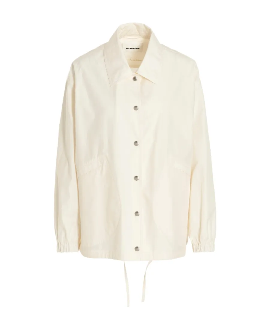 Jil Sander Logo-Printed Drawstring Shirt Jacket