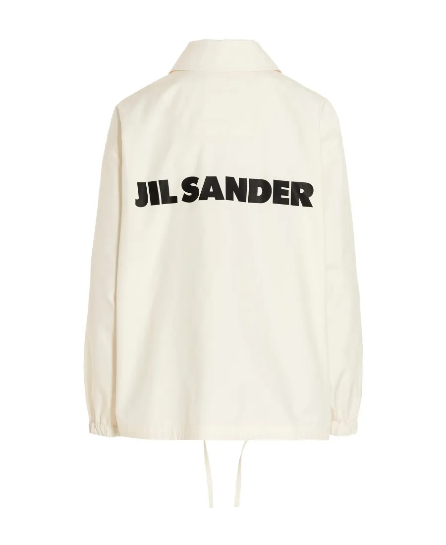 Jil Sander Logo-Printed Drawstring Shirt Jacket