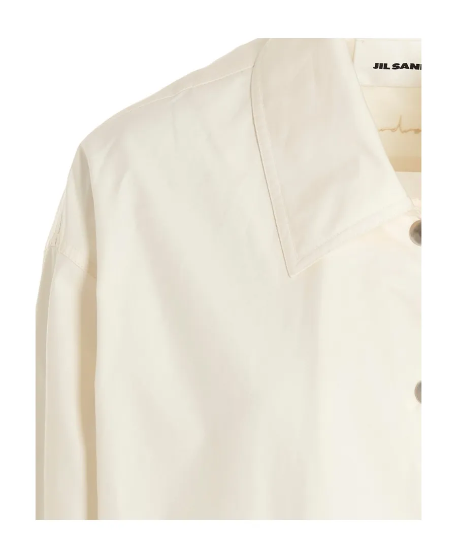 Jil Sander Logo-Printed Drawstring Shirt Jacket