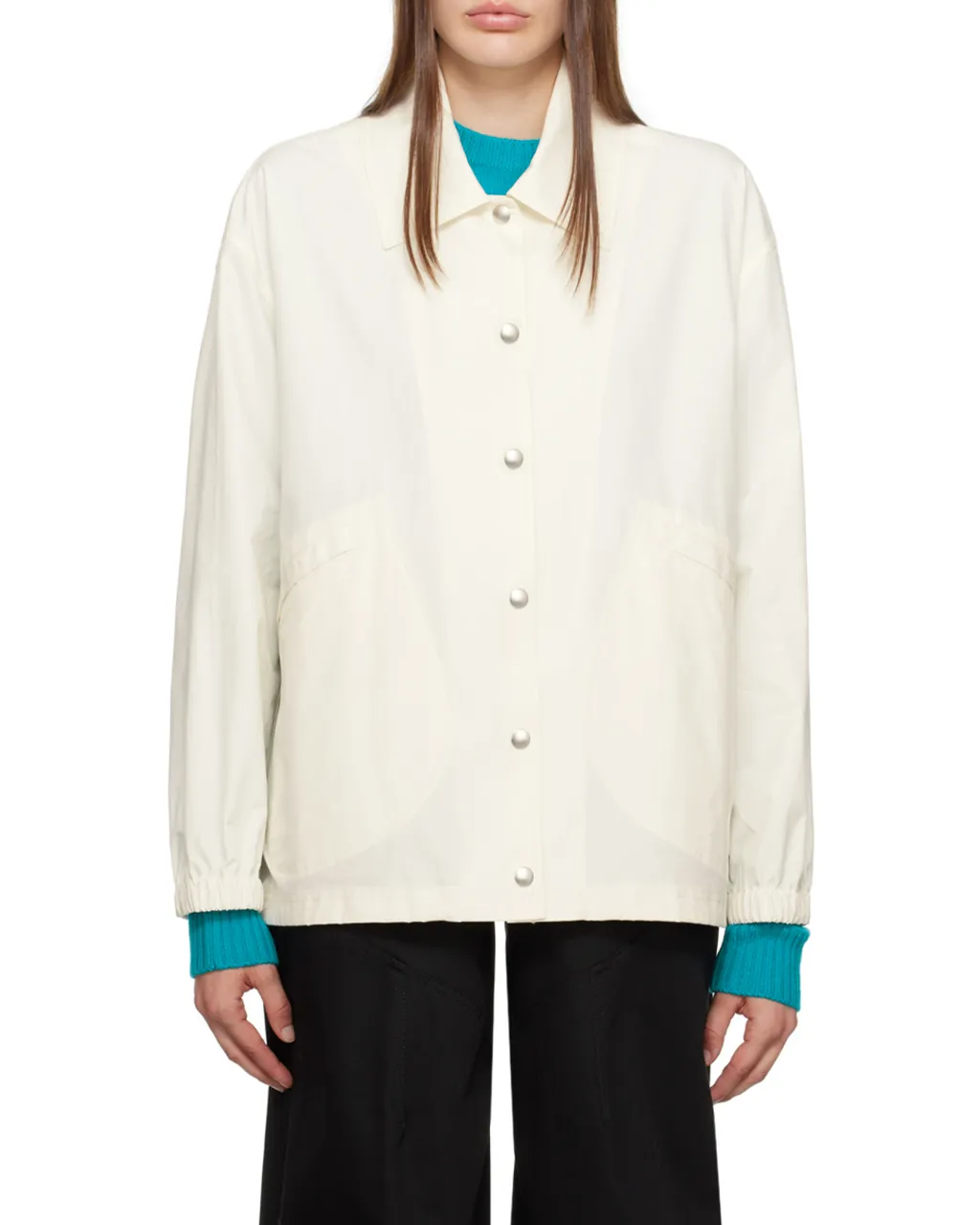 Jil Sander Logo-Printed Drawstring Shirt Jacket