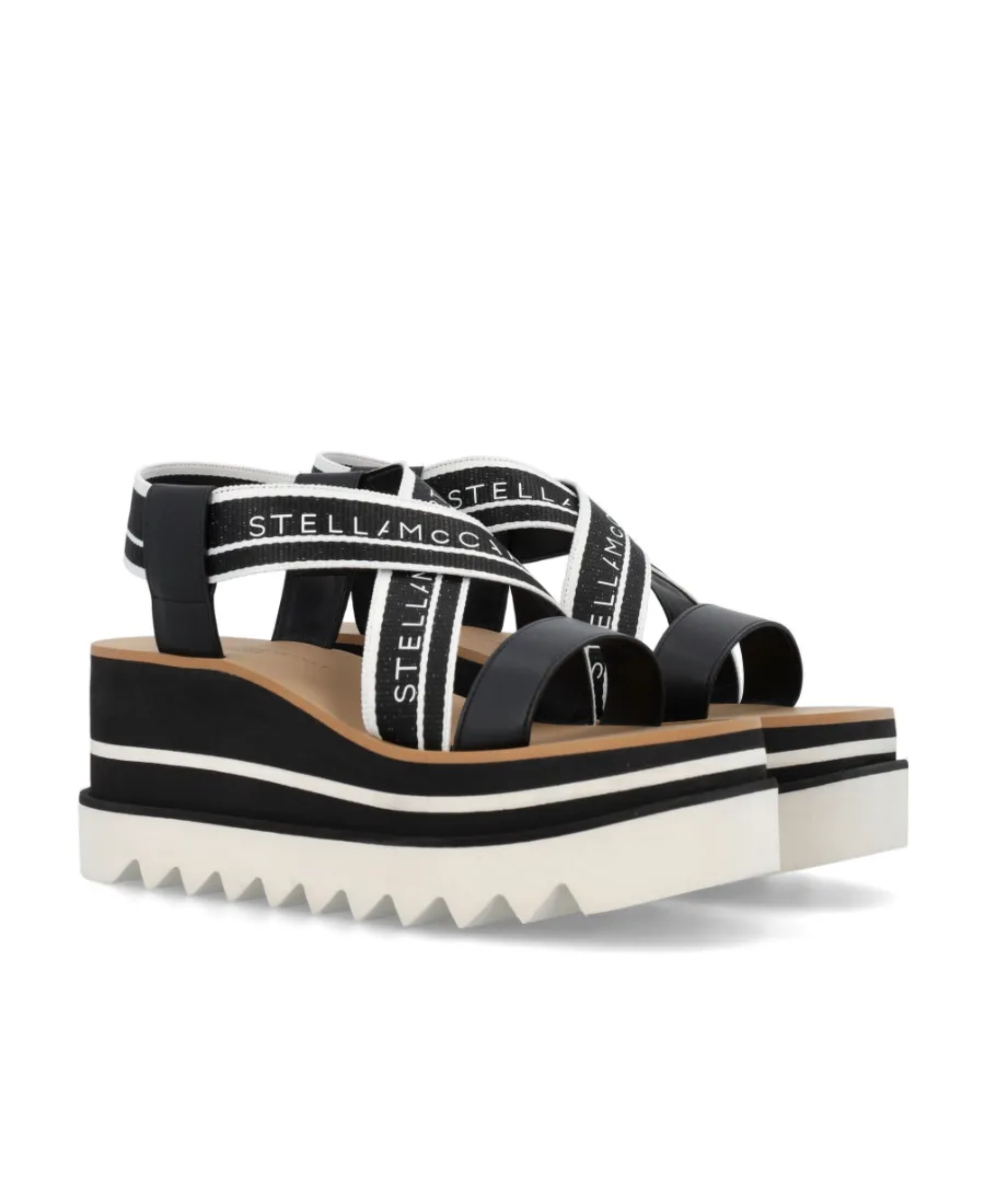 Stella Mccartney Sneak-Elyse Crossover Strap Platform Sandals