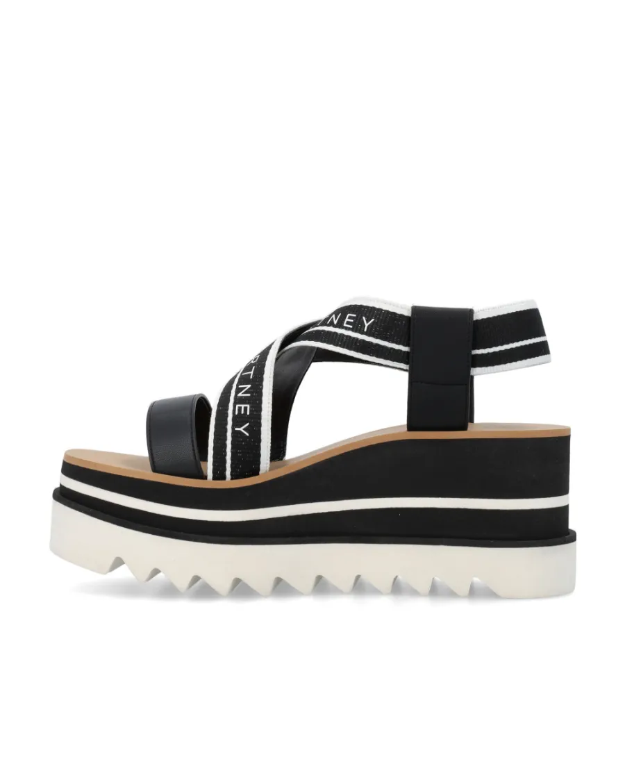 Stella Mccartney Sneak-Elyse Crossover Strap Platform Sandals