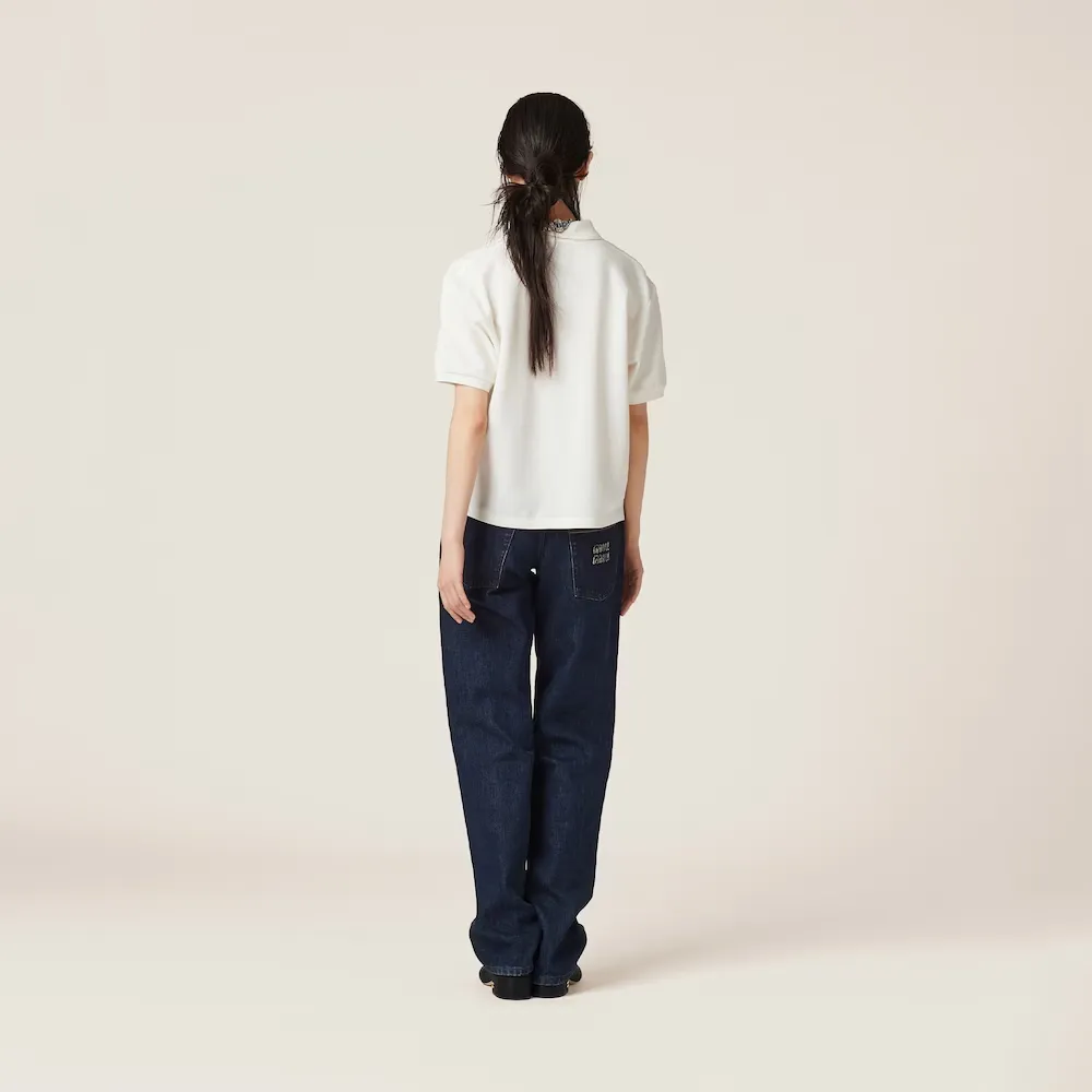 Miu Miu Logo-Embroidered Short-Sleeved Polo Shirt