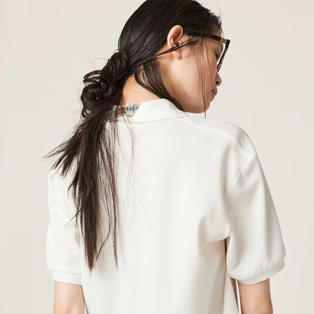 Miu Miu Logo-Embroidered Short-Sleeved Polo Shirt