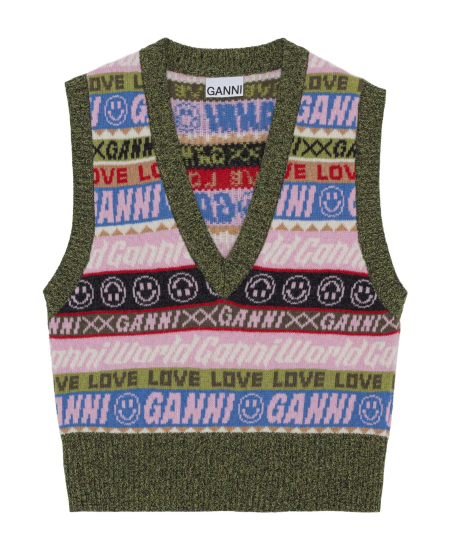Graphic V-Neck Vest