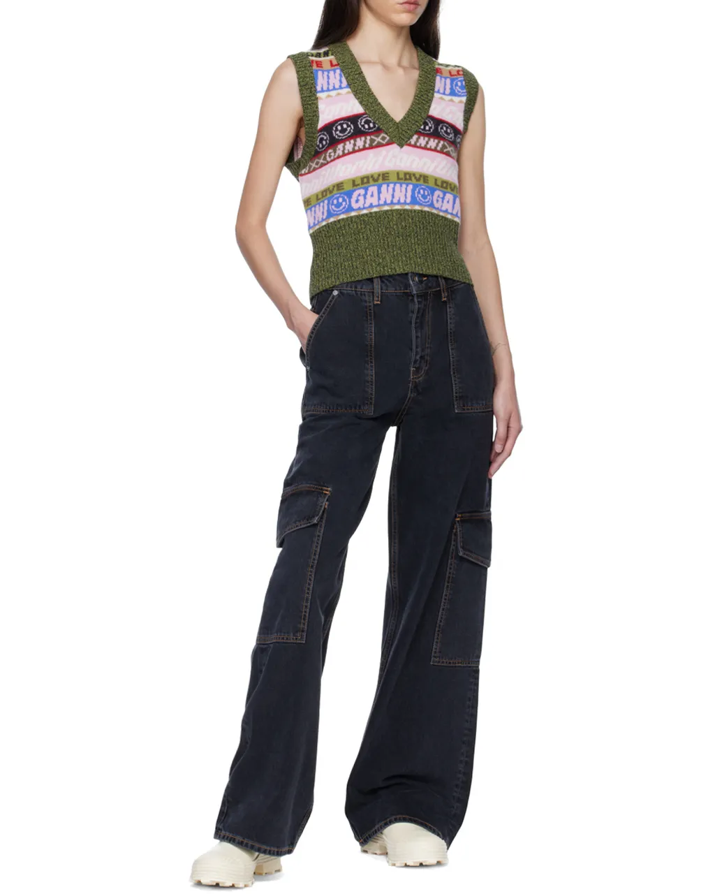 Graphic V-Neck Vest
