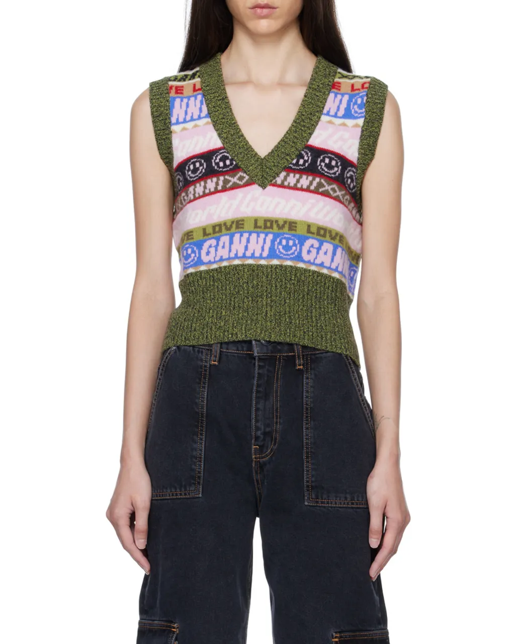 Graphic V-Neck Vest
