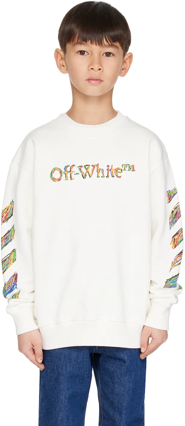 Off-White Kids Logo Sketch Crewneck Sweatshirt