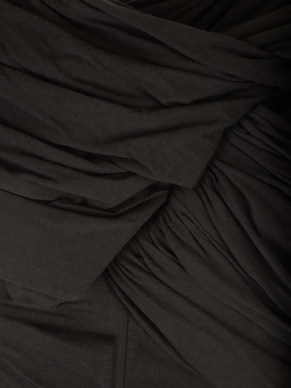 Rick Owens Draped Ruched Asymmetric Neckline Top