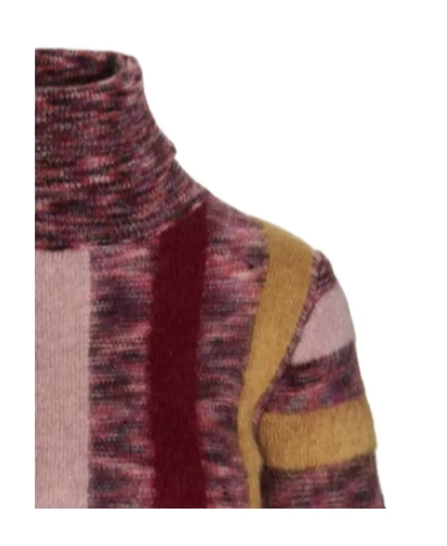 Dsquared2 Striped Cropped Turtle Neck Jumper