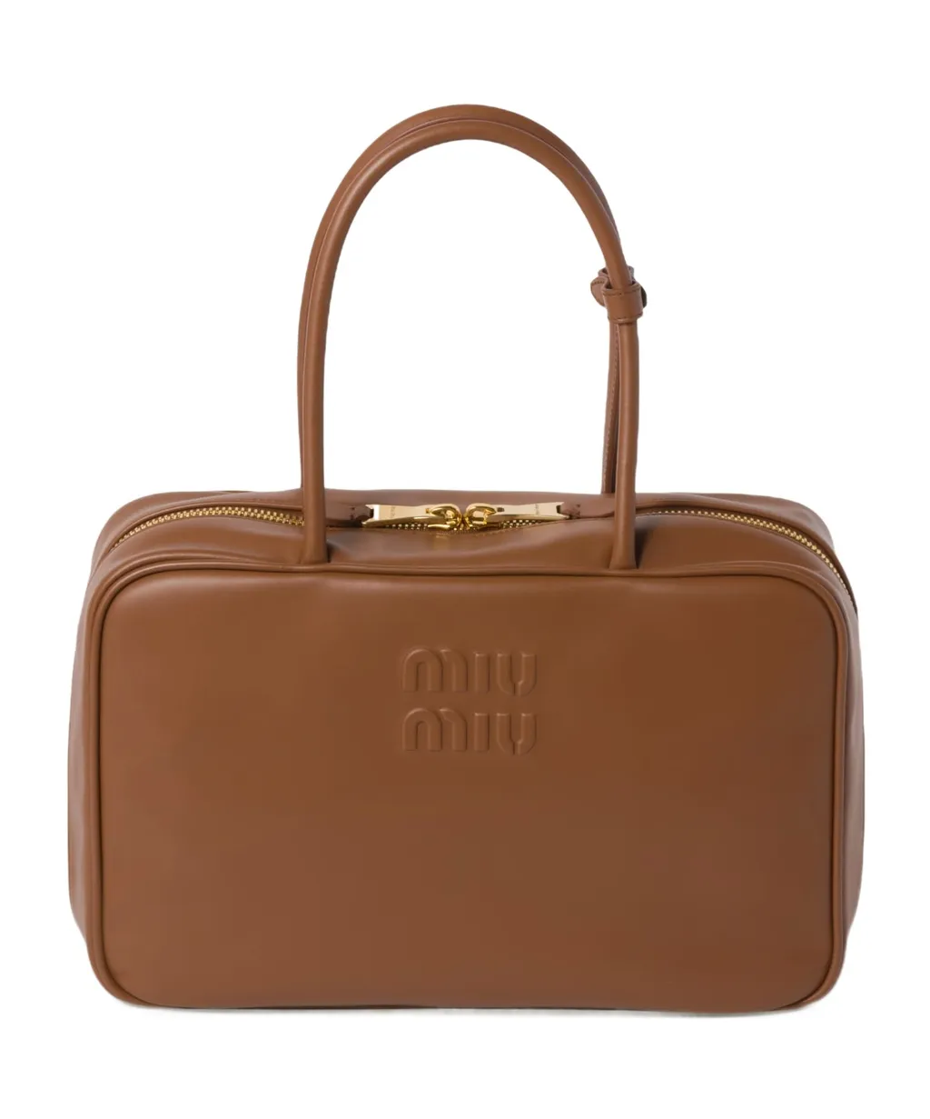 Miu Miu Beau Logo-Debossed Zipped Tote Bag