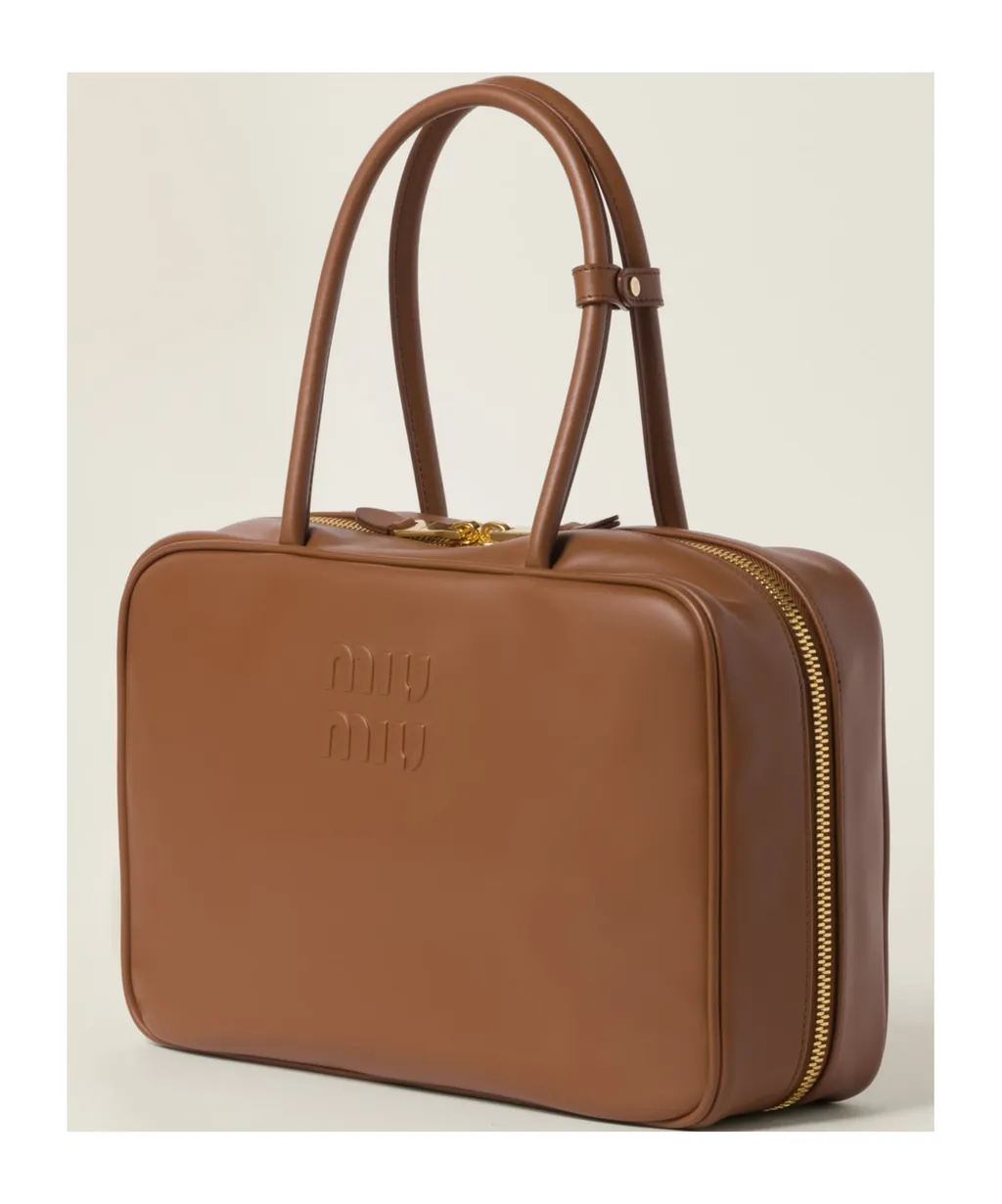Miu Miu Beau Logo-Debossed Zipped Tote Bag