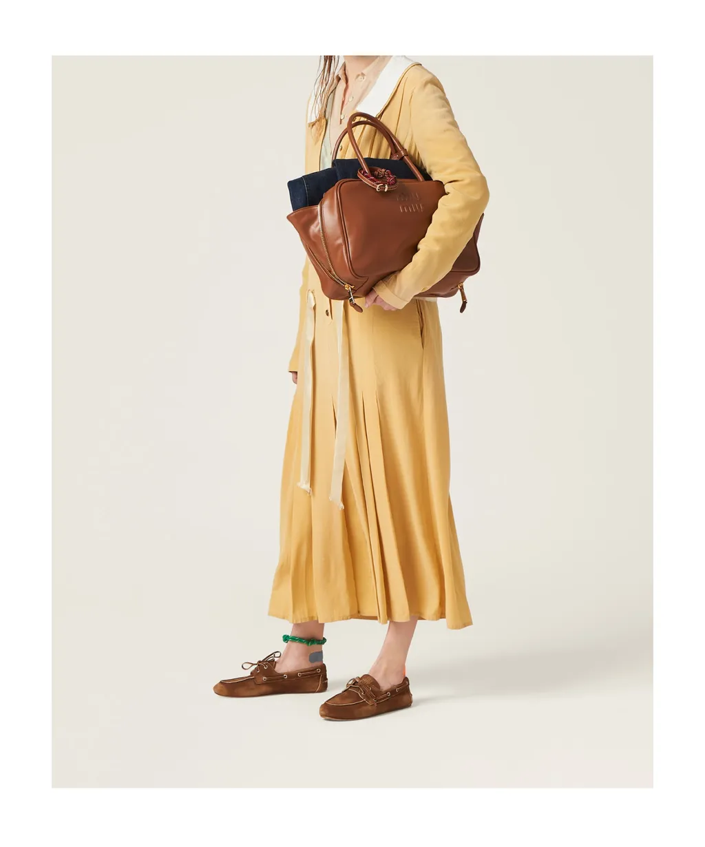 Miu Miu Beau Logo-Debossed Zipped Tote Bag