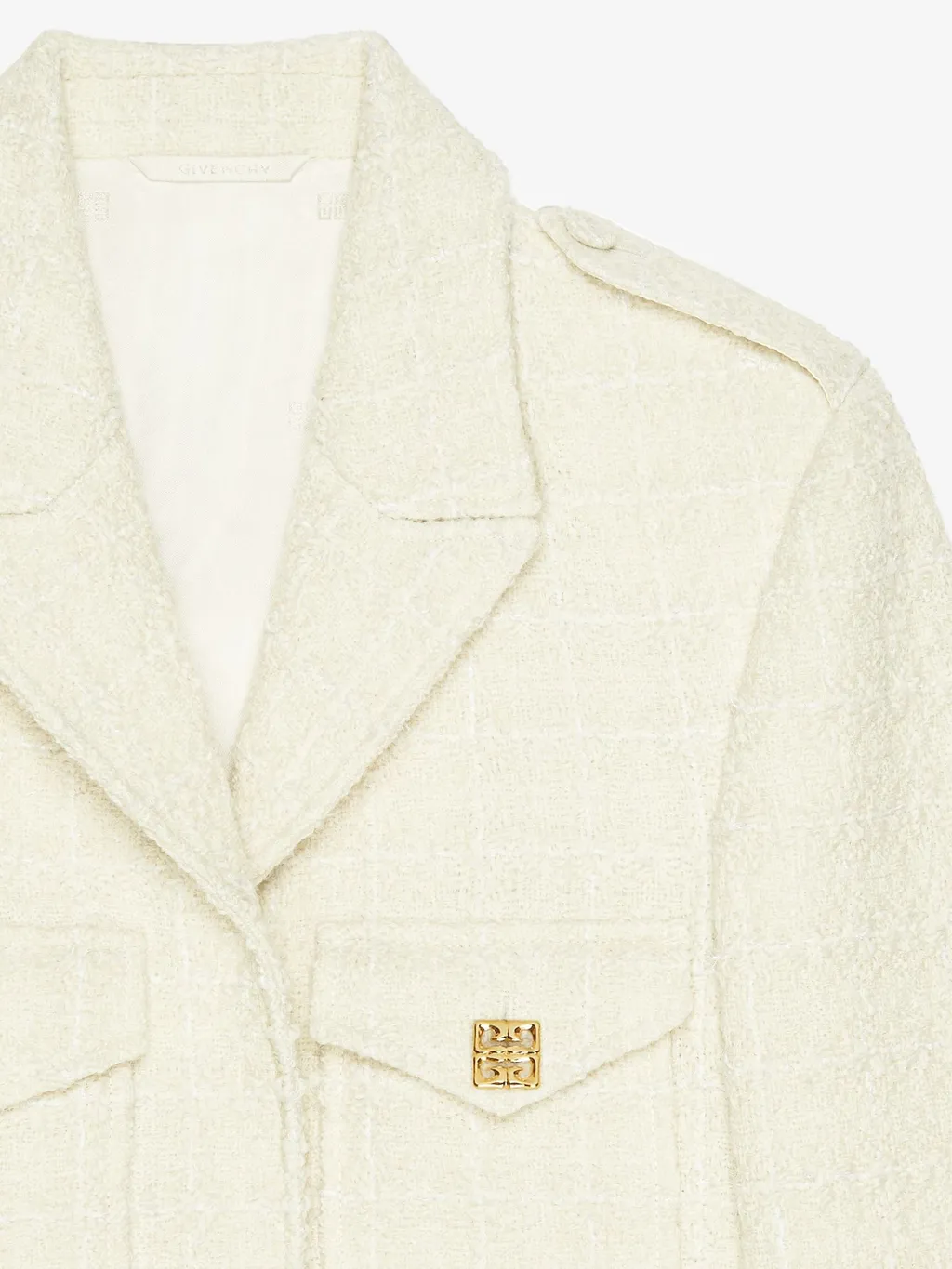 Givenchy 4G Plaque Tweed Cropped Jacket
