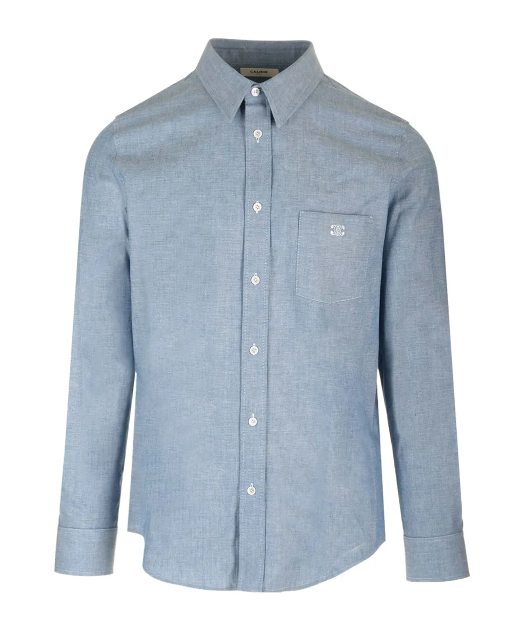 Loose Shirt In Light Chambray Cotton