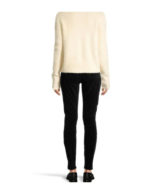 Velvet-Effect Skinny Trousers